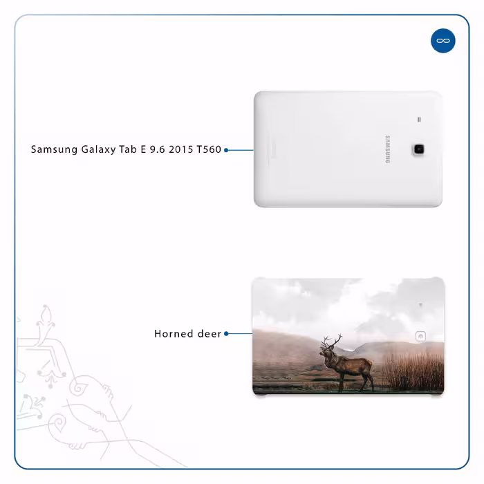 برچسب پوششی ماهوت مدل Horned Deer مناسب برای تبلت سامسونگ Galaxy Tab E 9.6 2015 T560