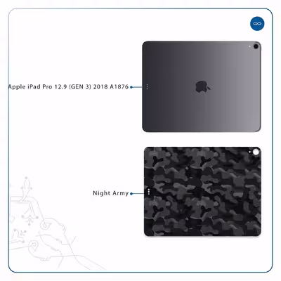 برچسب پوششی ماهوت مدل Night-Army مناسب برای تبلت اپل iPad Pro 12.9 (GEN 3) 2018 A1876