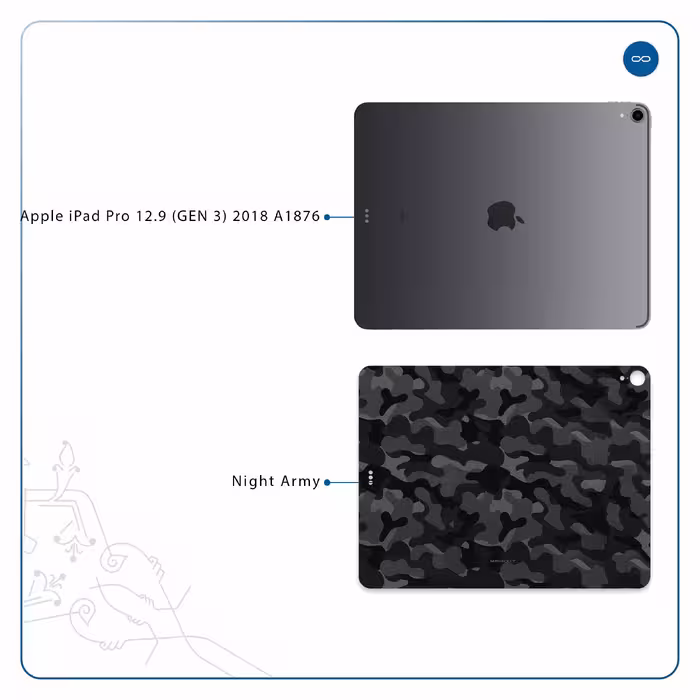 برچسب پوششی ماهوت مدل Night-Army مناسب برای تبلت اپل iPad Pro 12.9 (GEN 3) 2018 A1876