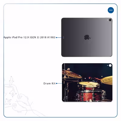 برچسب پوششی ماهوت مدل Drum Kit مناسب برای تبلت اپل iPad Pro 12.9 (GEN 3) 2018 A1983
