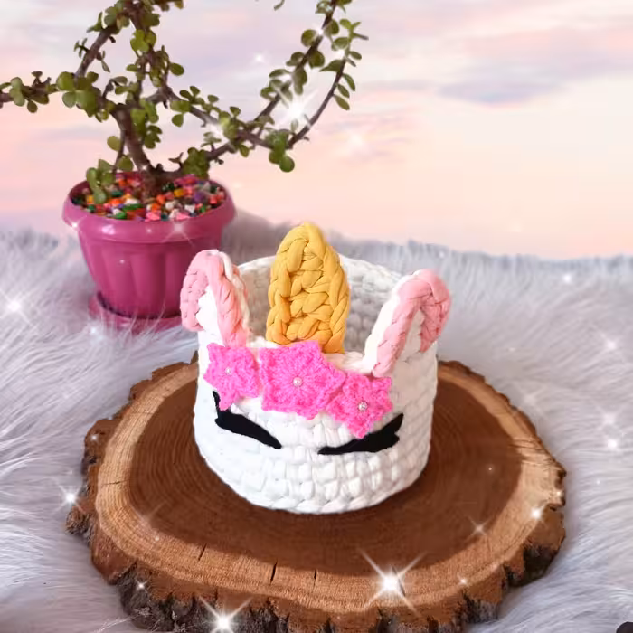 سبد قلاب بافی تریکو طرح تک شاخ کد 80068