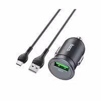 شارژر فندکی هوکو مدل Z43 QC3.0 18W به همراه کابل تبدیل usb-c