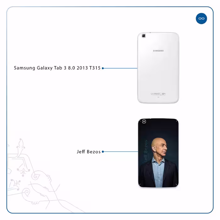 برچسب پوششی ماهوت مدل Jeff Bezos مناسب برای تبلت سامسونگ Galaxy Tab 3 8.0 2013 T315