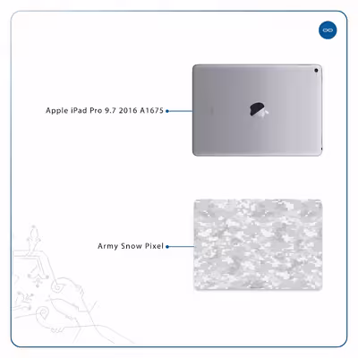 برچسب پوششی ماهوت مدل Army-Snow-Pixel مناسب برای تبلت اپل iPad Pro 9.7 2016 A1675