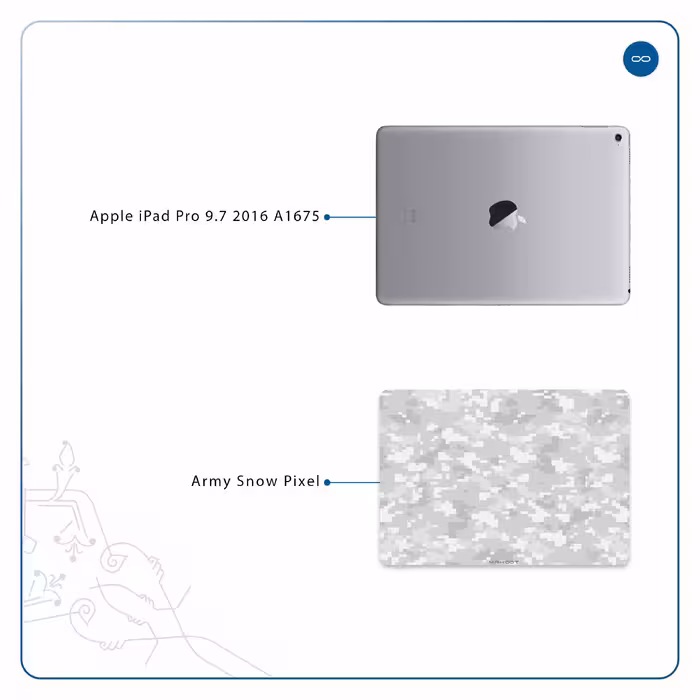 برچسب پوششی ماهوت مدل Army-Snow-Pixel مناسب برای تبلت اپل iPad Pro 9.7 2016 A1675