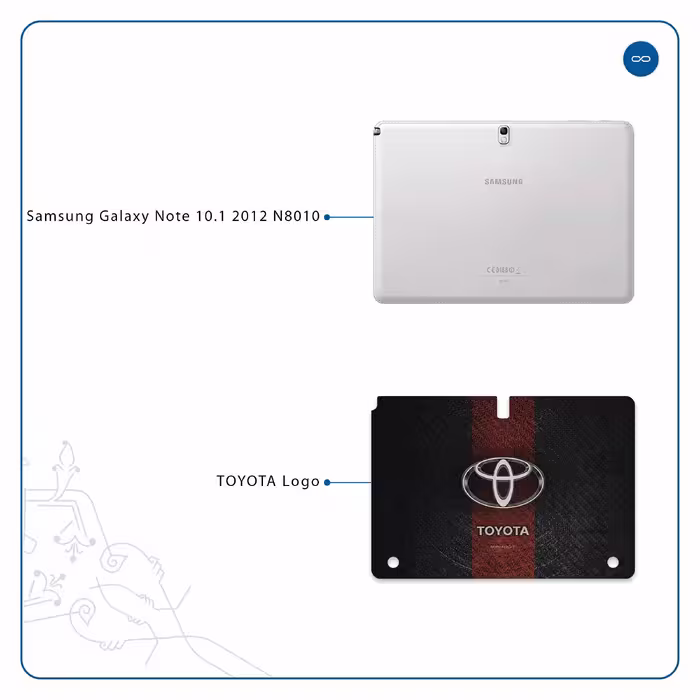 برچسب پوششی ماهوت مدل TOYOTA-Logo مناسب برای تبلت سامسونگ Galaxy Note 10.1 2012 N8010