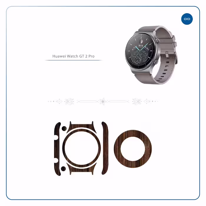 برچسب ماهوت طرح Dark Walnut Wood مناسب برای ساعت هوشمند هوآوی Watch GT 2 Pro