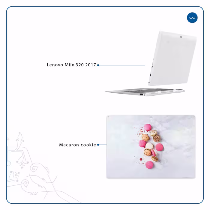برچسب پوششی ماهوت مدل Macaron cookie مناسب برای تبلت لنوو Miix 320 2017
