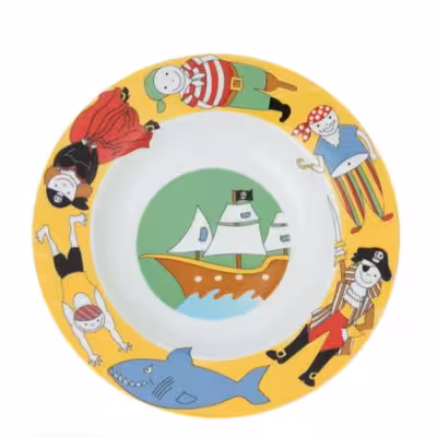 سرویس غذاخوری 5 پارچه کودک چینی زرین ایران مدل Pirate درجه یک
