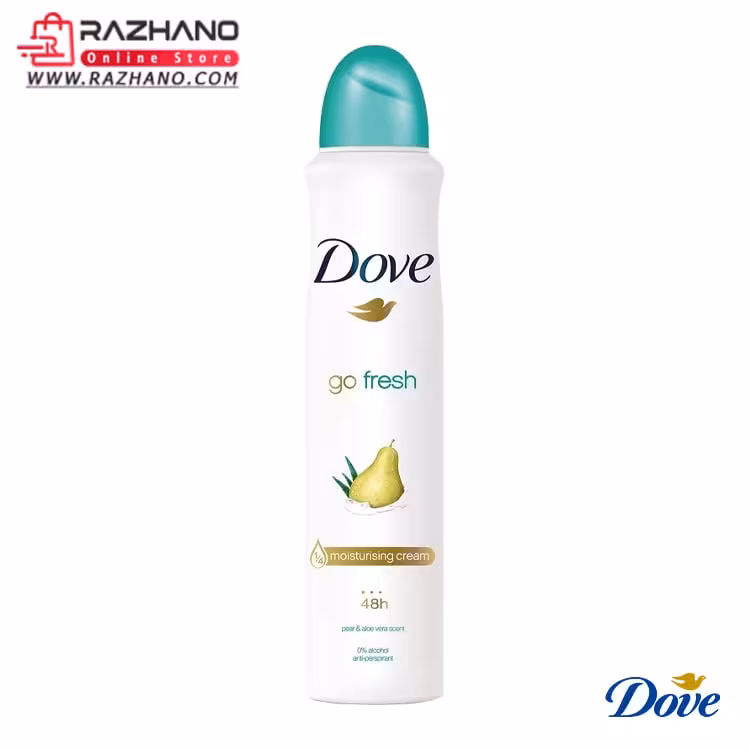 اسپری ضد تعریق زنانه داو رایحه گلابی مدل Go Fresh حجم 250 میلی لیتر