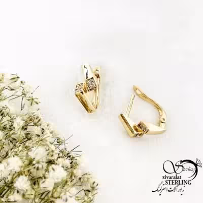 گوشواره آینه ای طرح طلا کد 19806