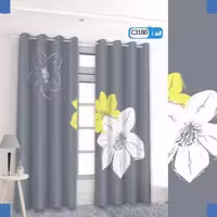 پرده تصویری طرح گل زرد برند پرنا