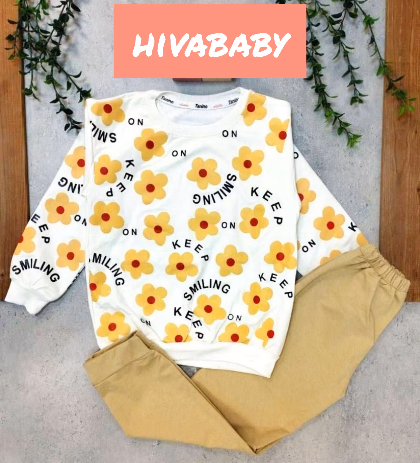 لباس بچه گانه بلوز و شلوار گل زرد