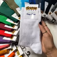 جوراب سفید ساقدار ساده پنبه فری سایز