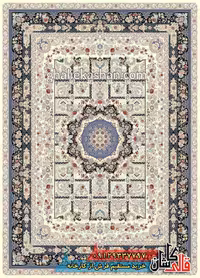 فرش 1000 شانه طرح خشت طلا زمینه کرم کاشان