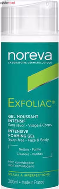 ژل شستشو و لایه بردار صورت ضد جوش و ضد لک اکسفولیاک نوروا مدل Intensive Foaming Gel