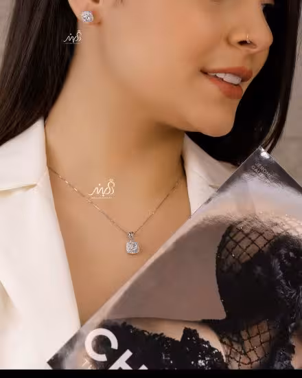 💍نیم ست مربعی(آويز ، گوشواره ) خاص و زیبا ، نقره عیار 925 (N_4234)‌‌‌‌‌‌