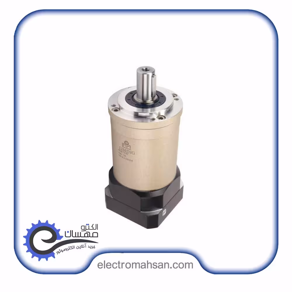 گیربکس خورشیدی سروو موتور لیمینگ سایز 90 نسبت 100 ورودی 19 سری FE فلنج گرد ساخت تایوان