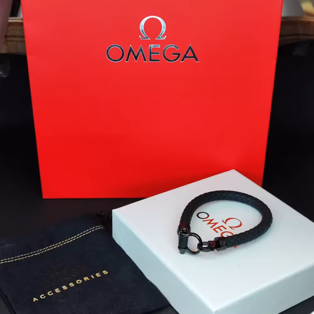 دستبند امگا مشکی کیفیت مستر