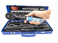 جعبه بکس 24 پارچه هندلی دار فشار قوی ویژه  باس مدل24PCS جنس کروم وانادیوم حک شده