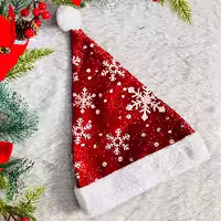 کلاه بابانوئل طرح برف بزرگسال قد 42 کد 336