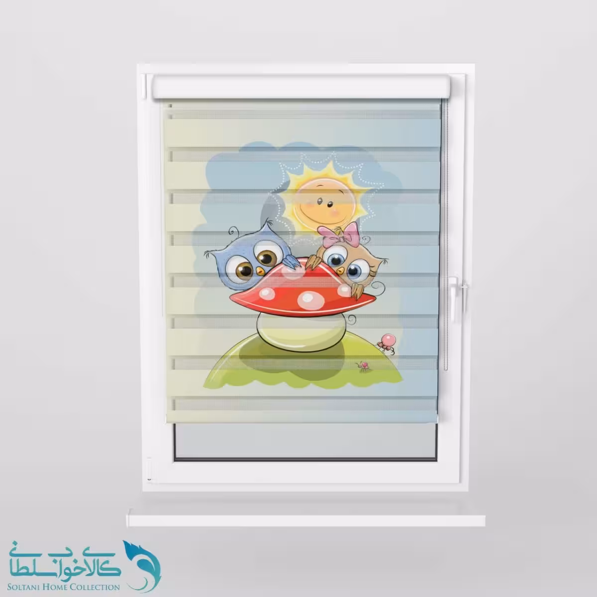 پرده زبرا اتاق کودک طرح قارچ کد A1380