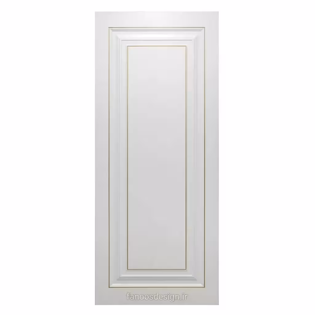 درب لوکس سفید با قاب برجسته و تزئینات طلایی مدل کلاسیک آوان کد 30584