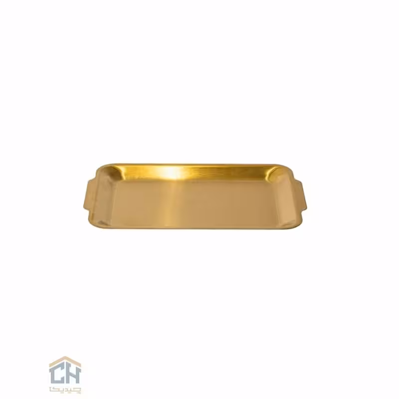 سینی استیل طلایی مستطیل گلدکیش مدل 3-219