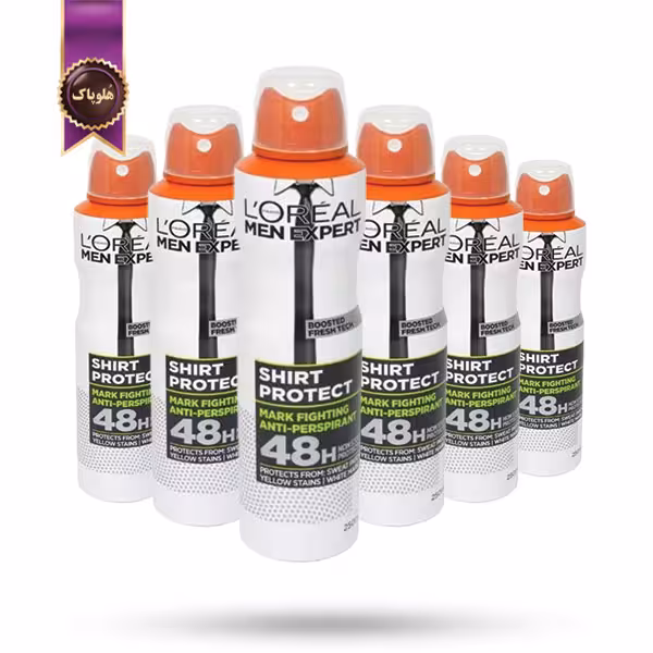 6 عدد اسپری ضد تعریق مردانه لورآل Loreal مدل محافظ لباس Shirt Protect حجم 250 میلی لیتر (اورجینال)