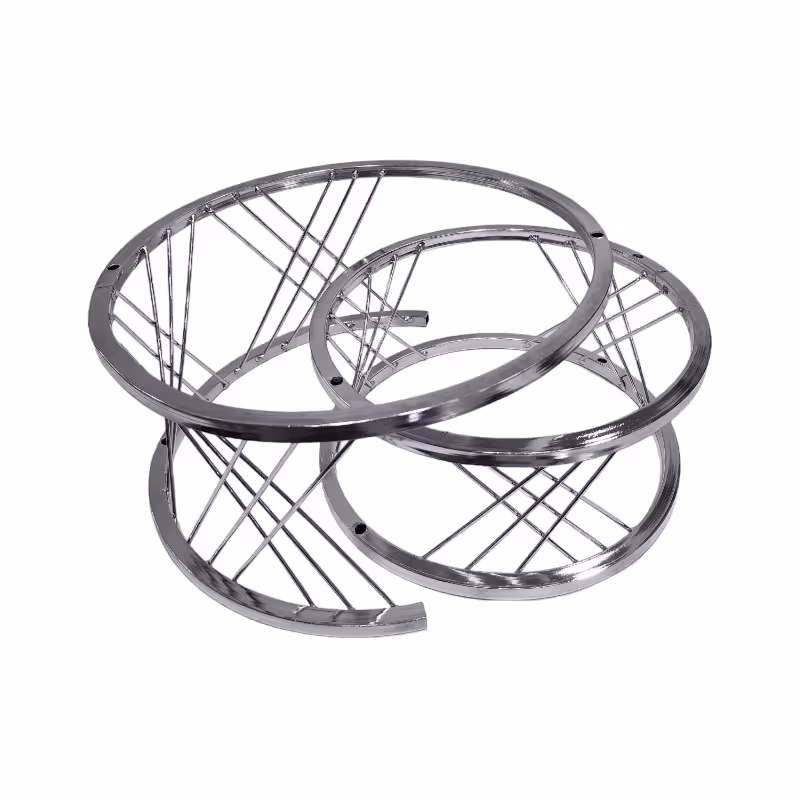 استند مزه گرد حصیری دو طبقه نقره ای قطر 23و 30