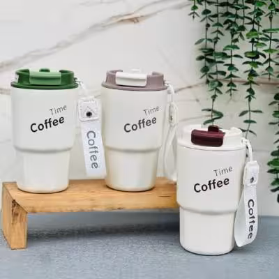 تراول ماگ کافی درب رنگی (500ml)