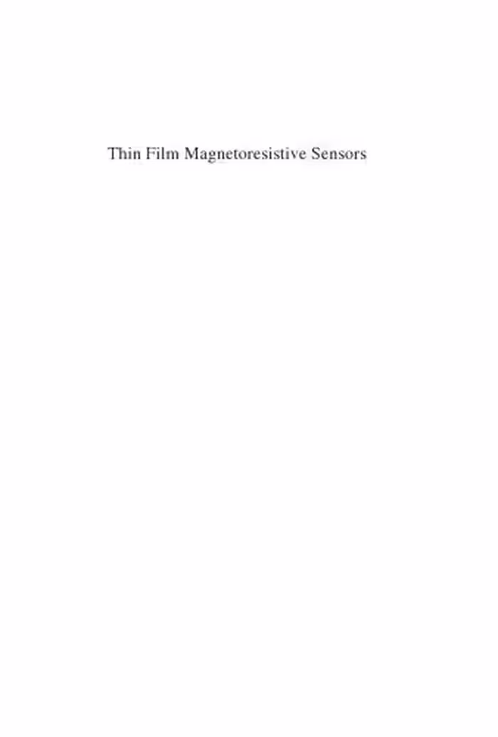 خرید و دانلود نسخه کامل کتاب Thin Film Magnetoresistive Sensors