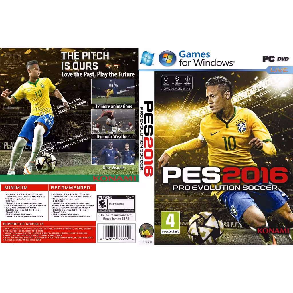 بازی کامپیوتر فوتبال تکاملی حرفه ای 2016 گزارش فارسی Pro Evolution Soccer 2016