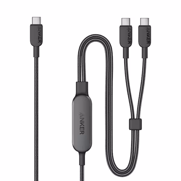 کابل شارژ و دیتا یک سر USB-C به دو سر USB-C انکر مدل A8895 طول 1.2 متر