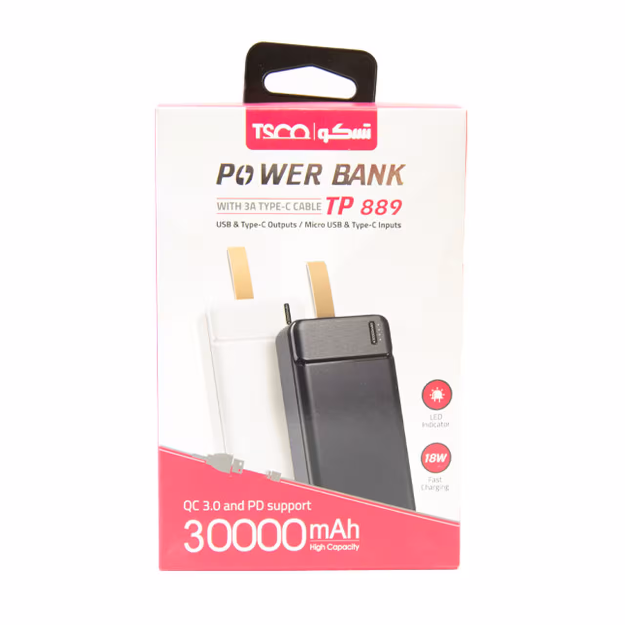 پاوربانک تسکو مدل TP 889 ظرفیت 30000 میلی ‌آمپر ساعت