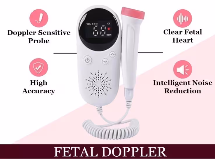 مانیتور ضربان قلب خانگی جنین- باتری دار داپلر ضربان قلب جنین W8-25