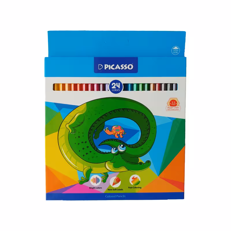 مداد رنگی 24 رنگ پیکاسو مدل SUPERB WRITER طرح سوسمار | چاوه