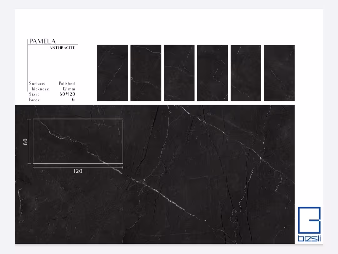 سرامیک بسلی Pamela Anthracite پاملا آنترازیت 120*60
