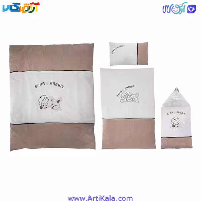 سرویس خواب 4 تکه نوزاد خرگوشک و خرسک مدل 8898