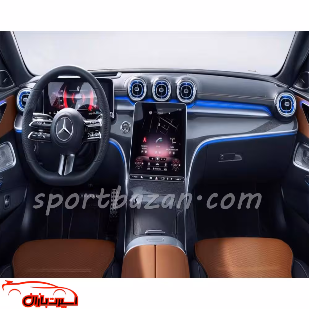 محافظ کامل کنسول و مانیتور بنز C CLASS 2024 به همراه محافظ دستگیره درب