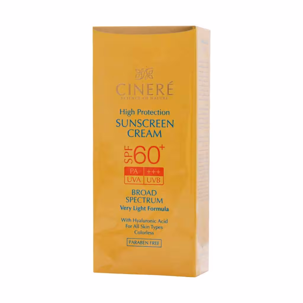 کرم ضد آفتاب SPF60  بدون رنگ سینره مناسب انواع پوست 50 میلی لیتر