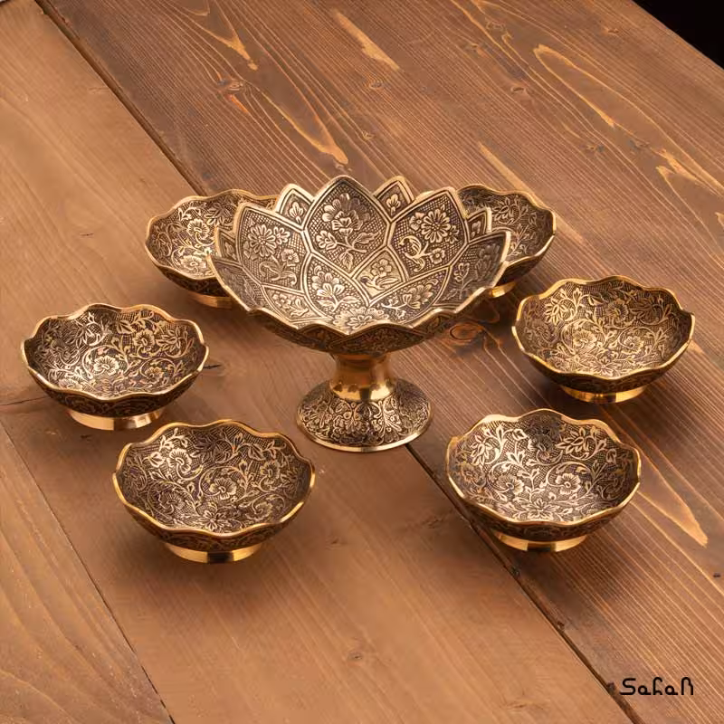 ست پذیرایی برنجی طلایی کد 223