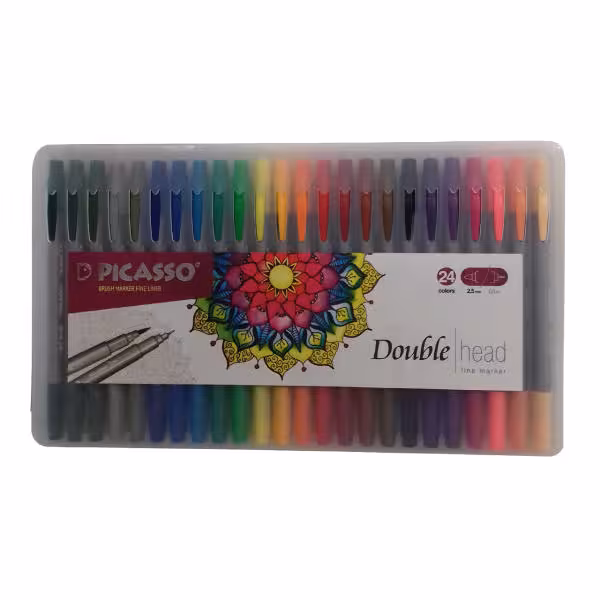روان نویس نوک نمدی PICASSO سری 24 رنگ دو سر