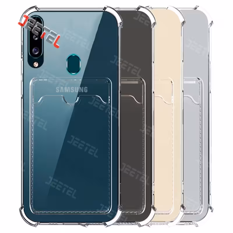 قاب شفاف کپسولی برای گوشی Samsung A20S مدل جاکارتی محافظ لنزدار