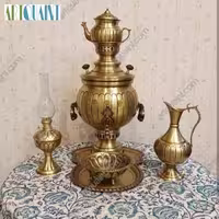 سرویس سماور شش لیتری دسته گوشواره برنجی با کیفیت عالی و رنگ ثابت
