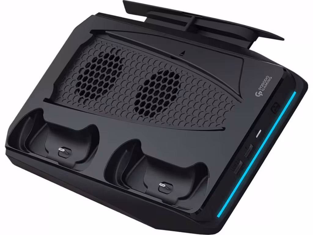 پایه خنک کننده  ps5 شارژر چندمنظوره پورودو Porodo Multi-Fanction Cooling and Charghing HUB PDX114-WH