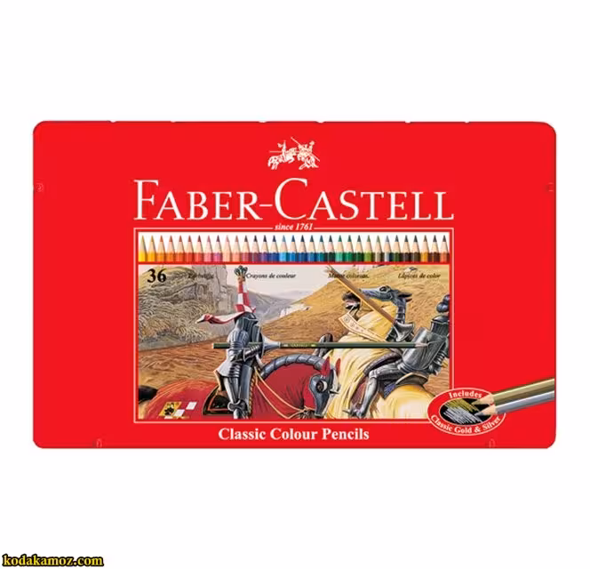 مداد رنگی 36 رنگ فلزی فابر کاستل