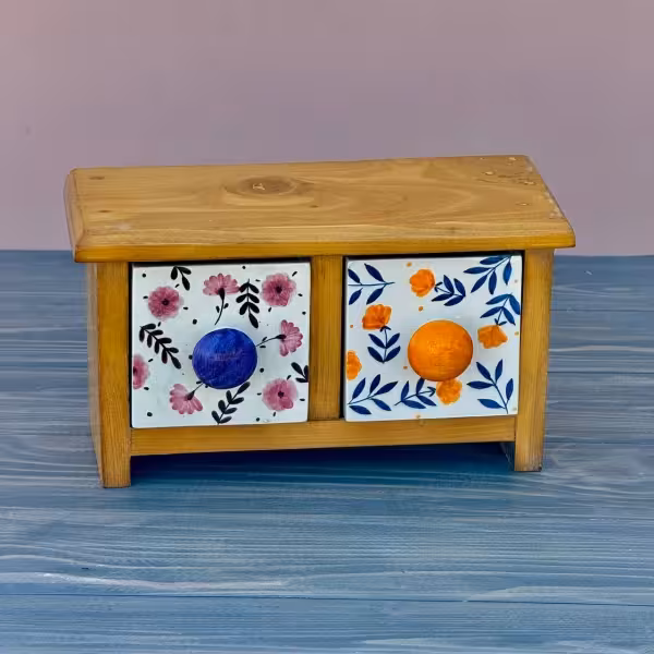 دراور رومیزی با دو کشو طرح سه