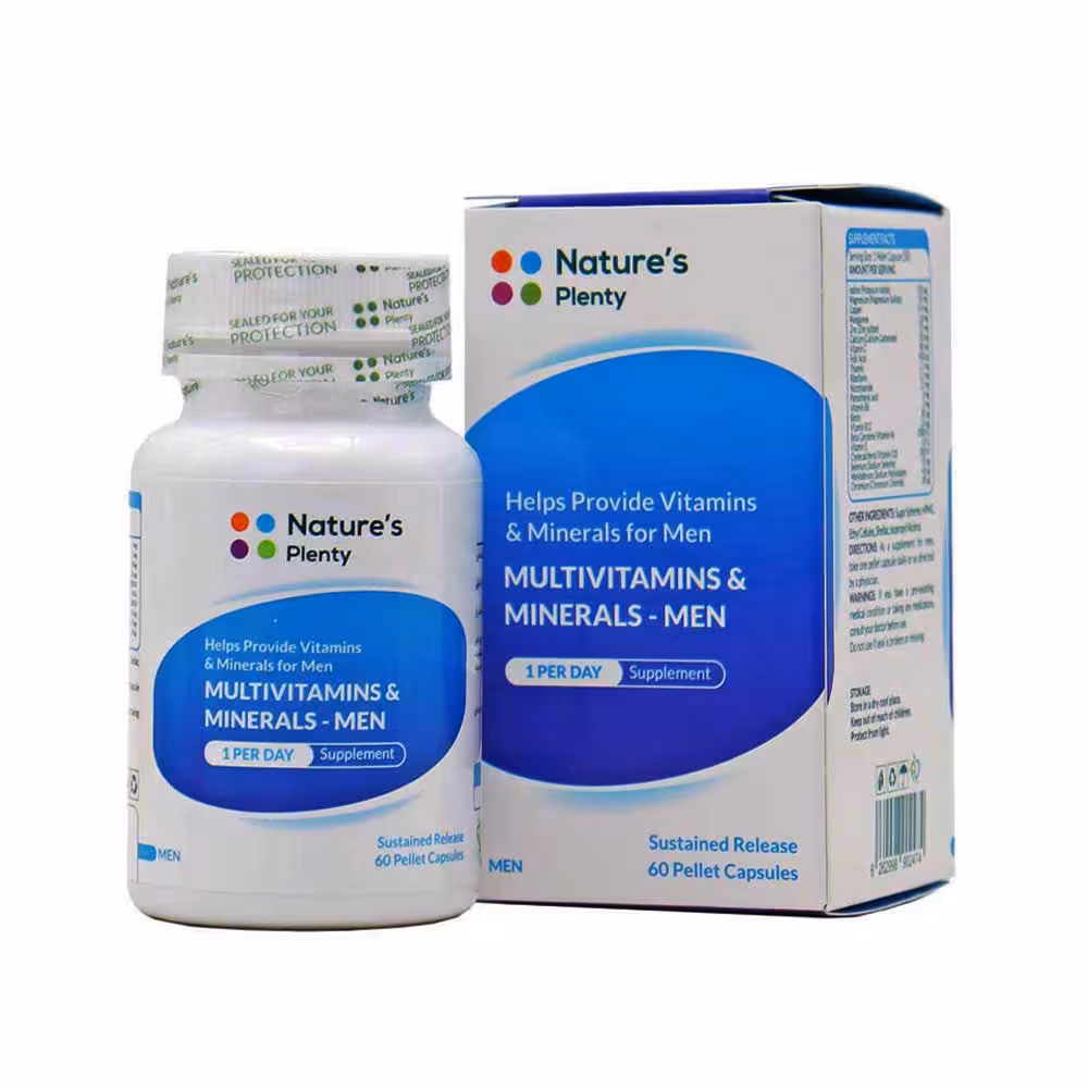 مولتی ویتامین مینرال آقایان نیچرز پلنتی 60 عددی