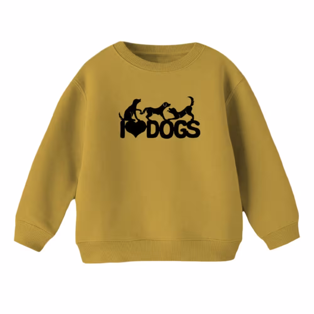 سویشرت بچگانه مدل سگ کد 1 رنگ نسکافه ای
